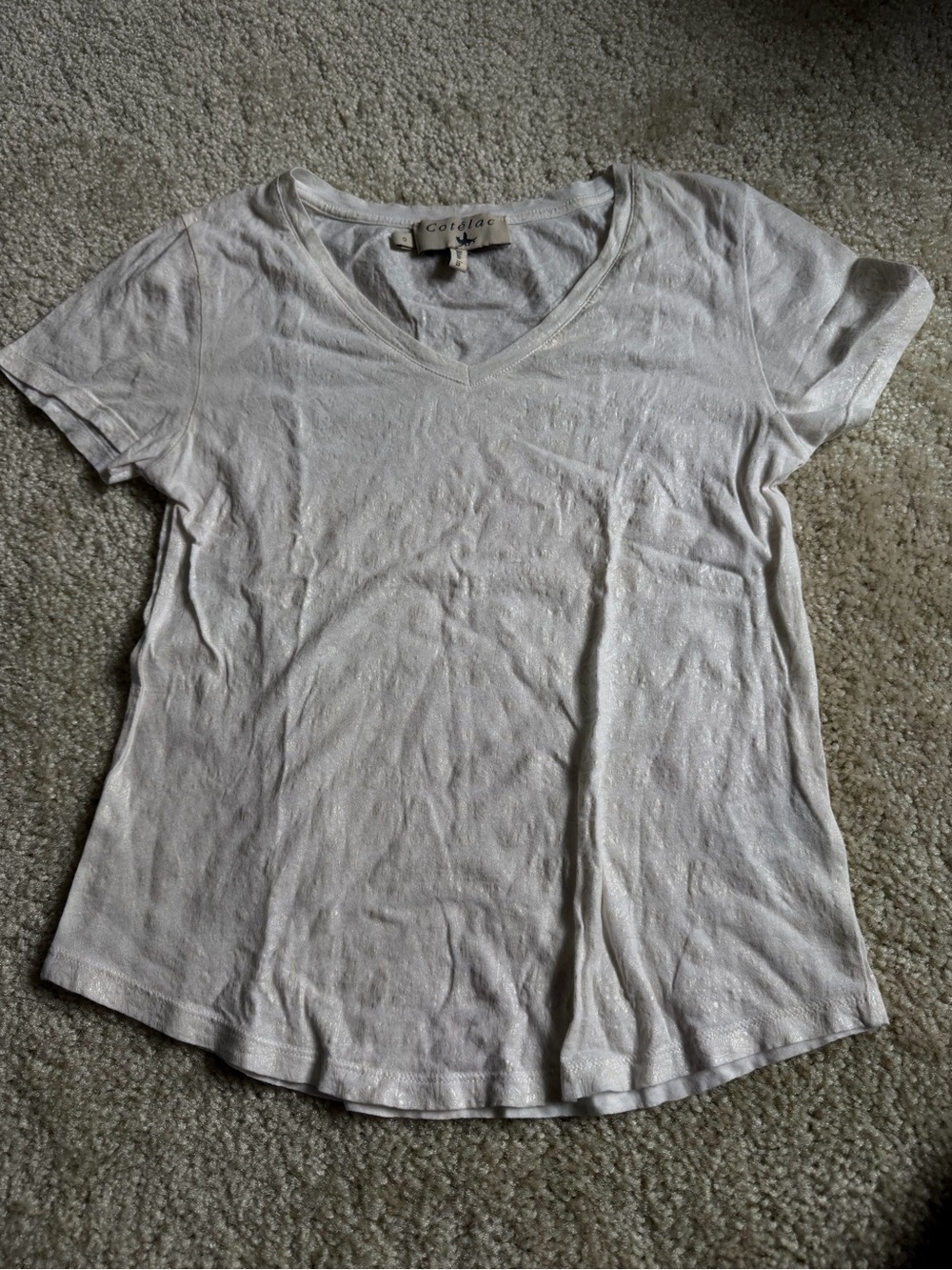 Cotelac White V-Neck Women's Tee